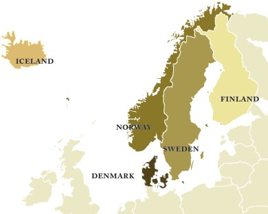 Map of Nordic countries