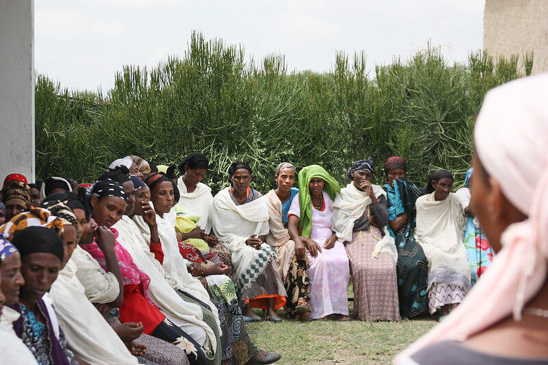 A women group meeting on health education
