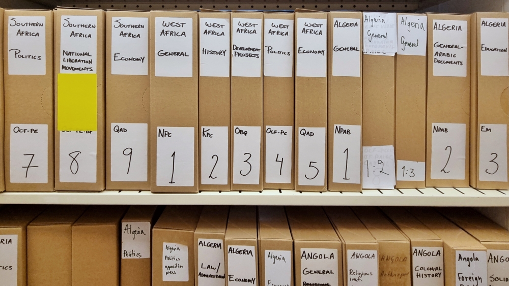 The main part of the pamphlet collection is geographically sorted, with a secondary subject sorting.