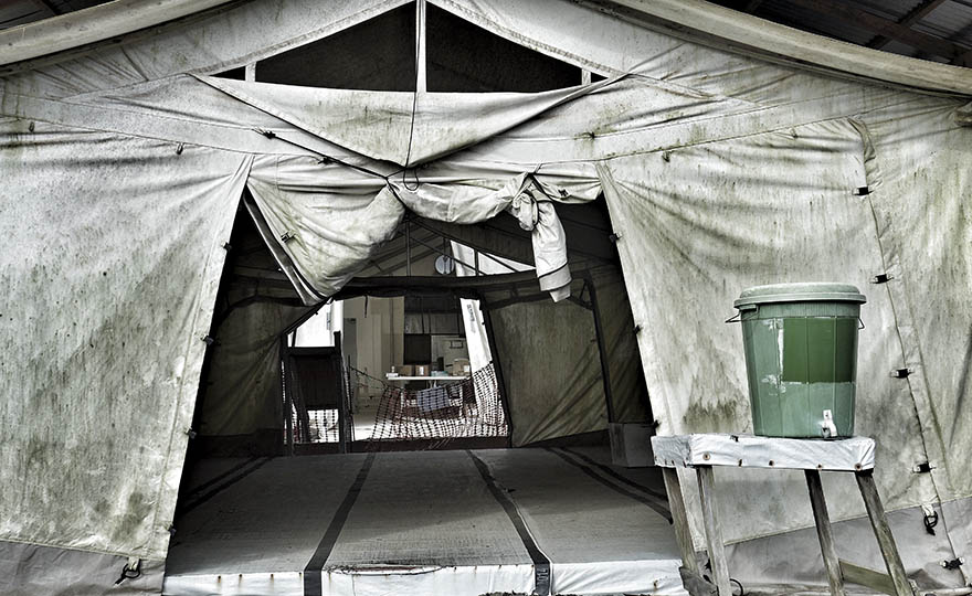 Closed down Ebola center, Monrovia 2016. 