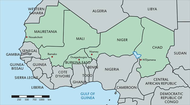 Map of Sahel countries