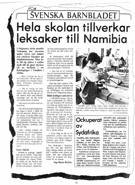 Scanned newspaper article in Swedish