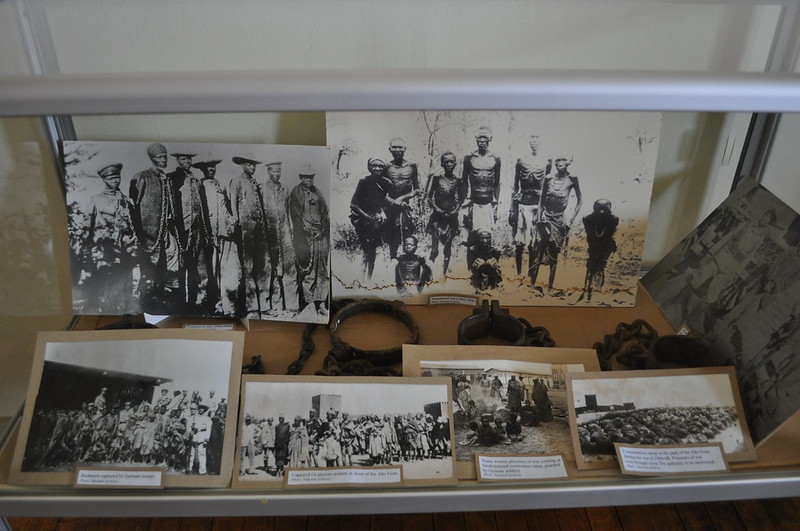 Historical photos of Ovaherero and Nama prisoners of war in concentration camps in display at the museum Alte Feste
