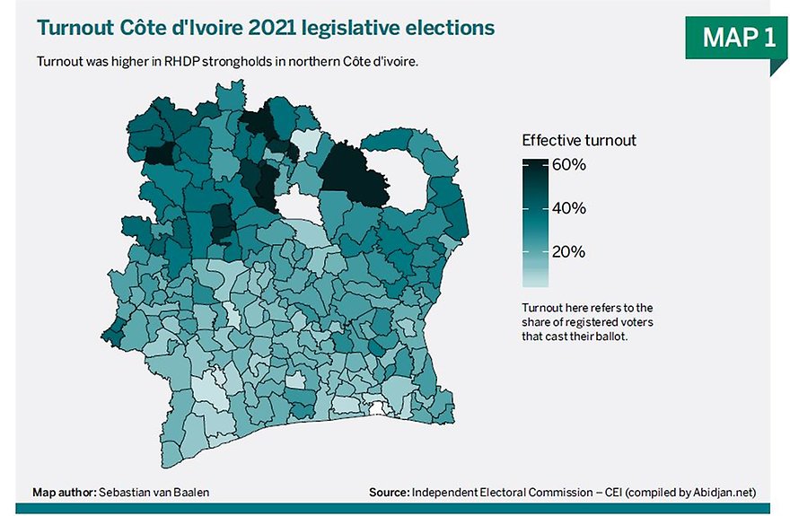 Infographic. Turnout Côte d'Ivoire 2021 legislative elections.